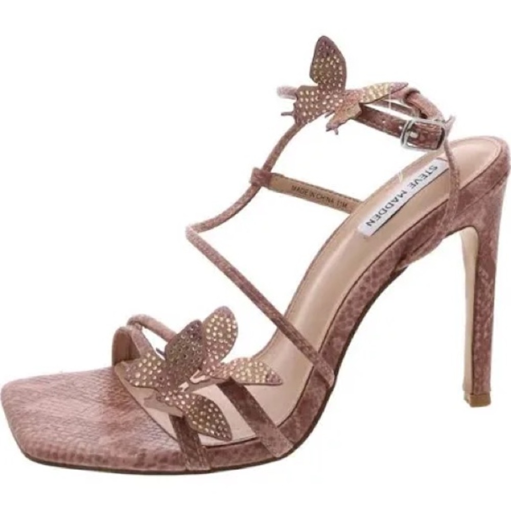 Steve Madden  mauve snake print  Strappy Heels with Stiletto